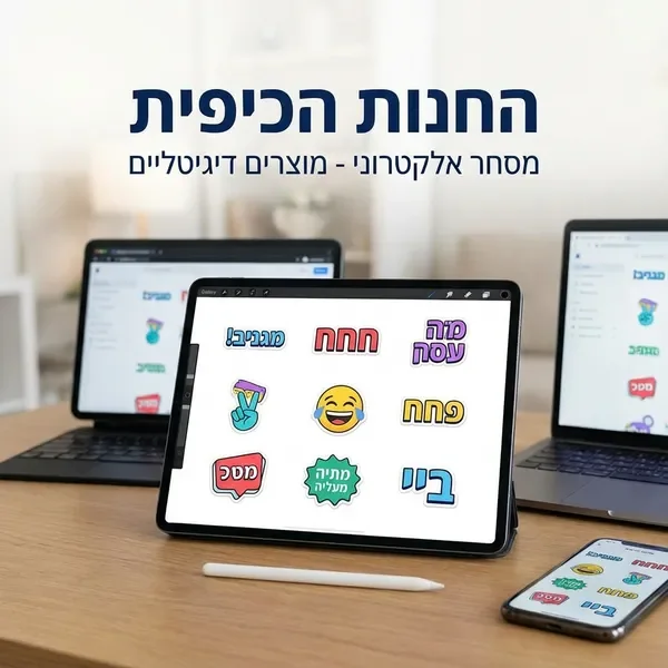 חבילת סטיקרים עם ביטויים בעברית