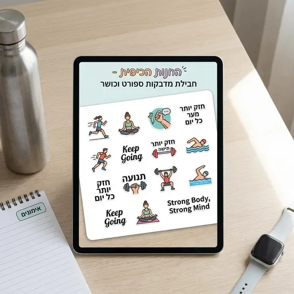 חבילת סטיקרים לספורט וכושר